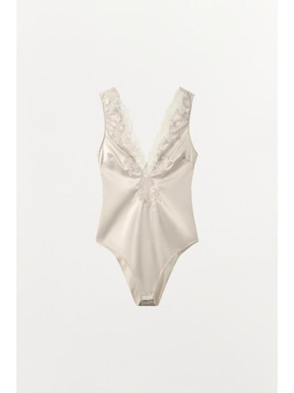 ZARA ZW COLLECTION SATIN EFFECT LACE BODYSUIT